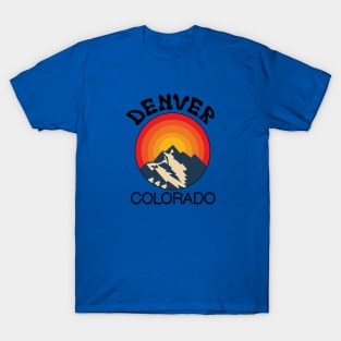 Denver, Colorado, Colorado Lifestyle, Skiing, Snowboarding, Denver Mountains, Retro Mountain Denver T-Shirt